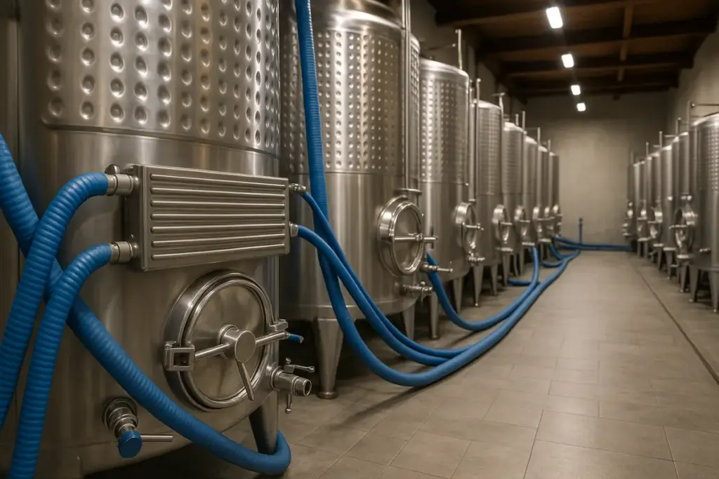 Impianto di raffreddamento per tini di fermentazione: più controllo e vini di qualità superiore
