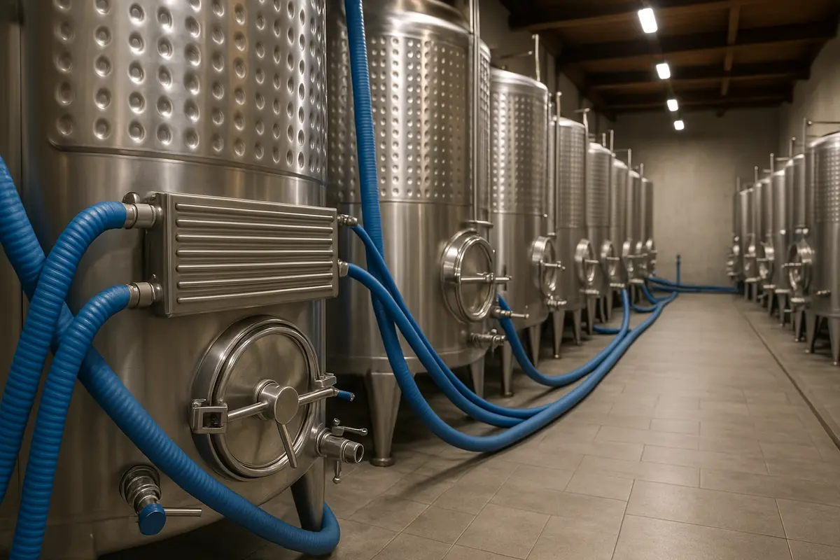 Impianto di raffreddamento per tini di fermentazione: più controllo e vini di qualità superiore